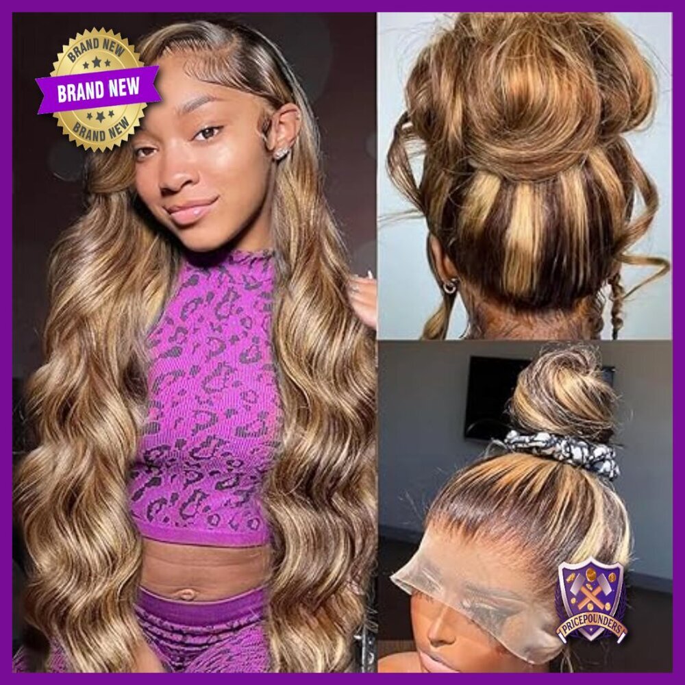 28 Inch Human Hair Lace Front Wig 180 Density Body Wave Pre Plucked